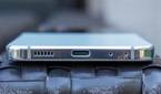 View of the bottom of the Samsung Galaxy Z Flip 5, showing the USB port.