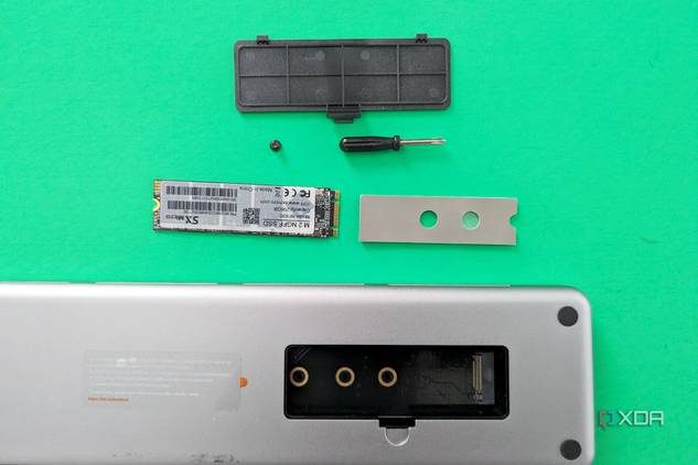 Underside of the Satechni Dual Dock Stand showing the SSD
