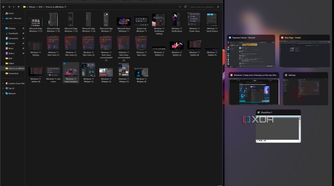 Screenshot of Windows 11 showing suggestions to complete a Snap Layout after snapping the first app
