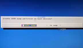 Choose Create swap when prompted by the TrueNAS CORE setup wizard