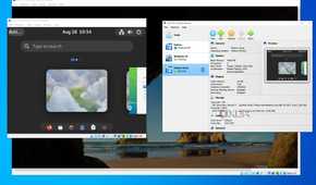 A screenshot of a PC running Windows 10 and Fedora Linux using VirtualBox