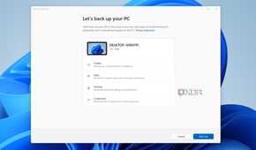 A screenshot of the Windows Backup app