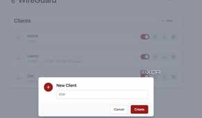 wireguard easy setup new client setup page