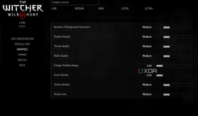 Witcher 3 graphics settings.