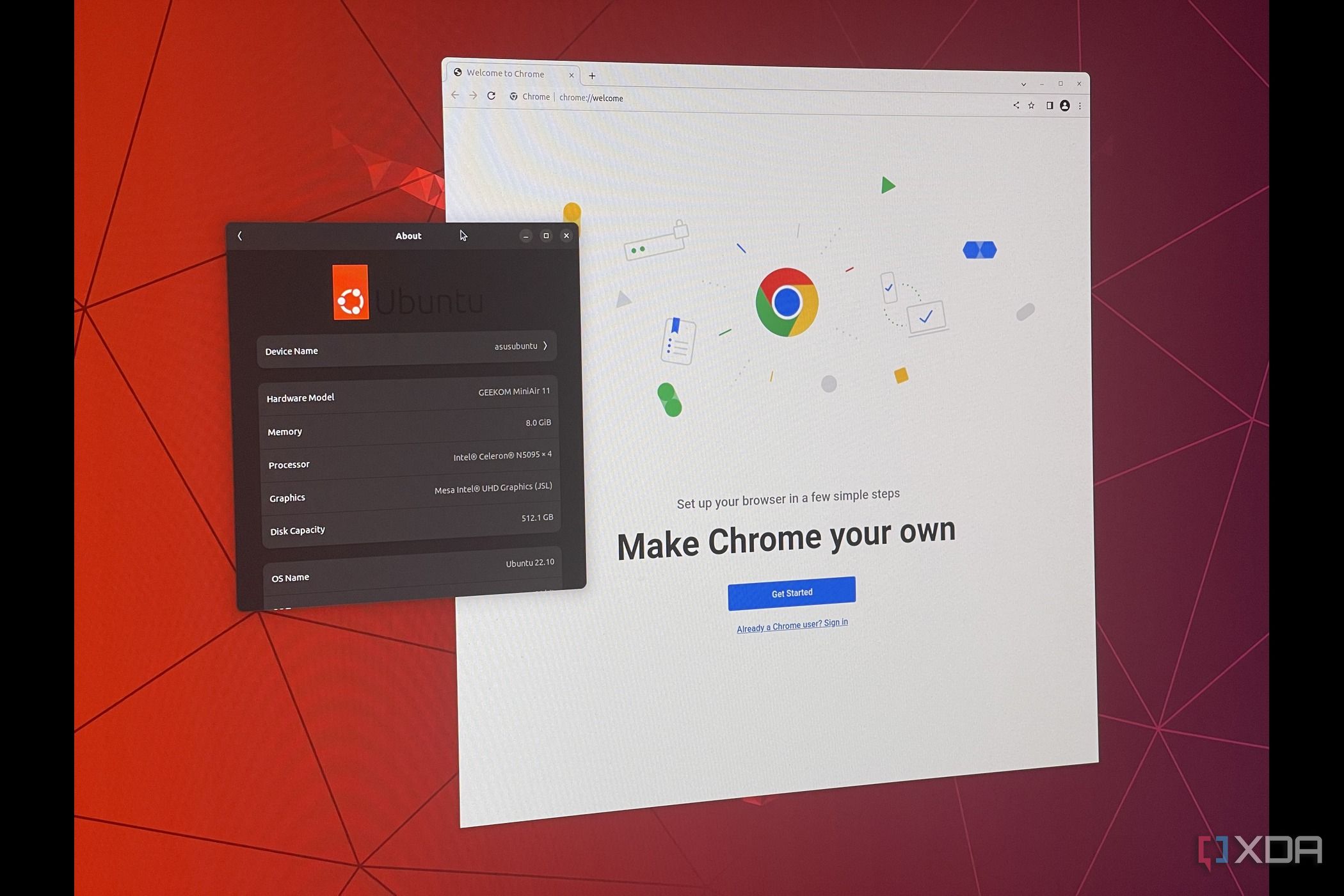 Chrome running on Ubuntu Linux