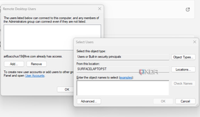 Adding users to remote desktop in Windows 11