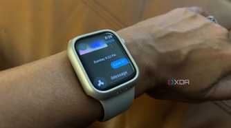worn Apple Watch showing a reply to an iMessage "Love it!"