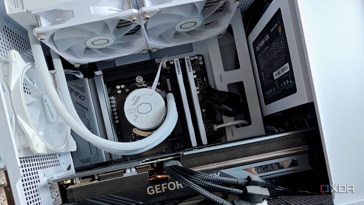 An image showing a bunch of PC parts installed in an Asus Prime AP201 PC case.
