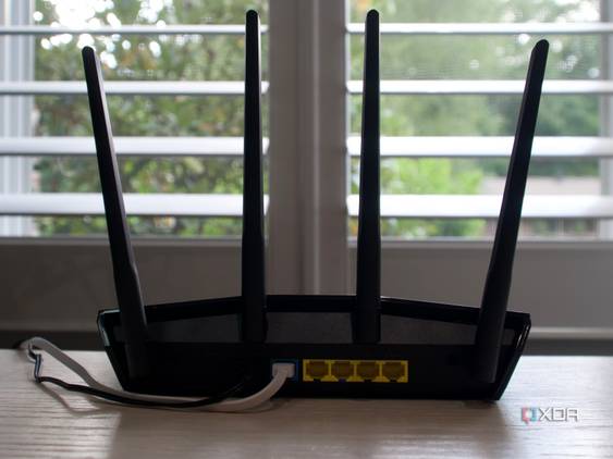 Asus RT-AX57 from the back