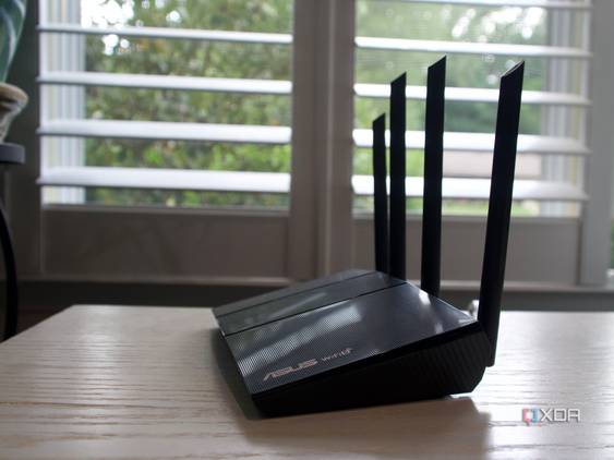 Asus RT-AX57 from the right side