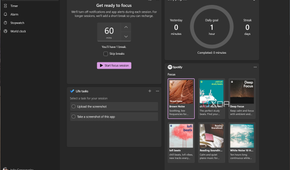 Screenshot of the Focus sessions page in the Windows 11 Clock app