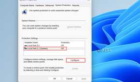 System Properties window showing available drives.