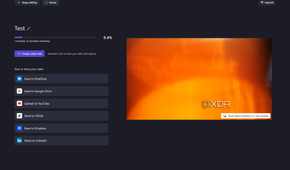 Screenshot of the export screen in Clipchamp with an export in progress