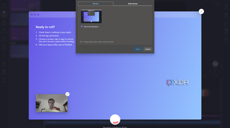 Screenshot of Clipchamp asking the user to select an area of the screen to record