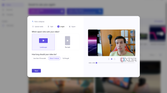 Screenshot of auto compose in Clipchamp asking the user to choose an aspect ratio and length for the final video