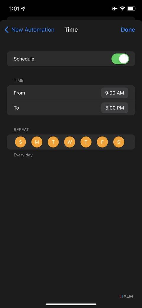 setting a schedule for a focus