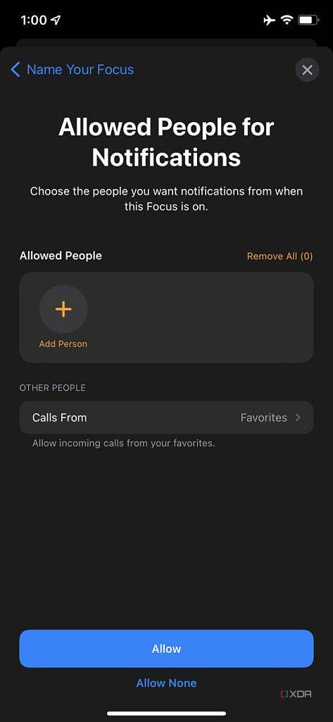 allowed people for notifications