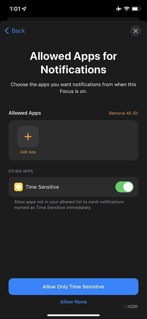 allowed apps for notifications