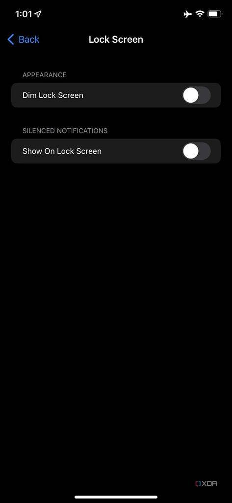 focus Lock Screen settings