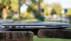 Left-side view of the HP ZBook Firefly 14 G10 with the lid closed, showing an HDMI port, USB Type-A, two Thunderbolt 4 ports, and a Smart Card reader.