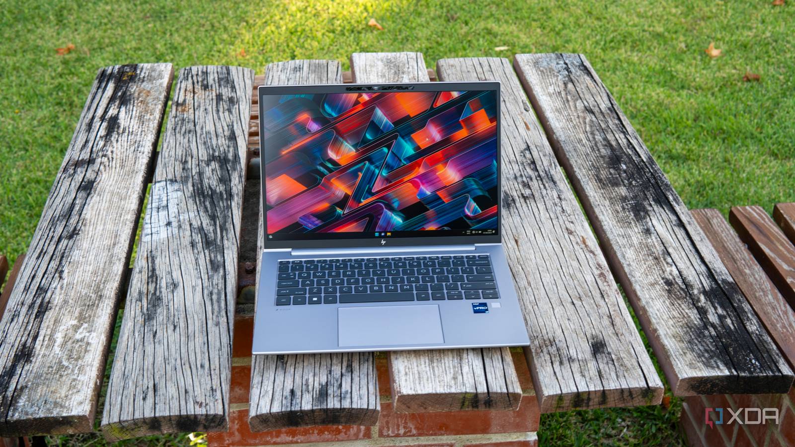 Front view of the HP ZBook Firefly 14 G10 with the display open at about 90 degrees