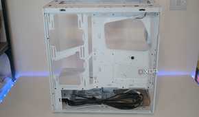 Behind the HYTE Y40 Snow White Edition motherboard tray