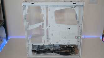 Behind the HYTE Y40 Snow White Edition motherboard tray