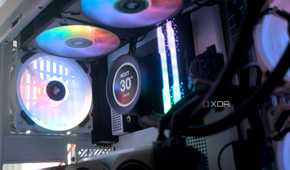 PC installed inside the HYTE Y40 Snow White Edition
