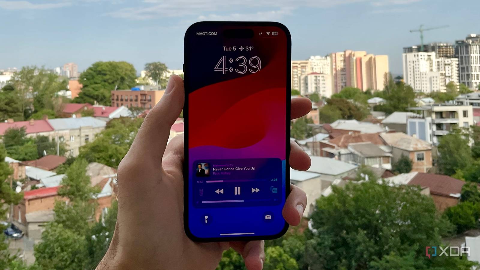 iOS 17 Lock Screen on iPhone 14 Pro.