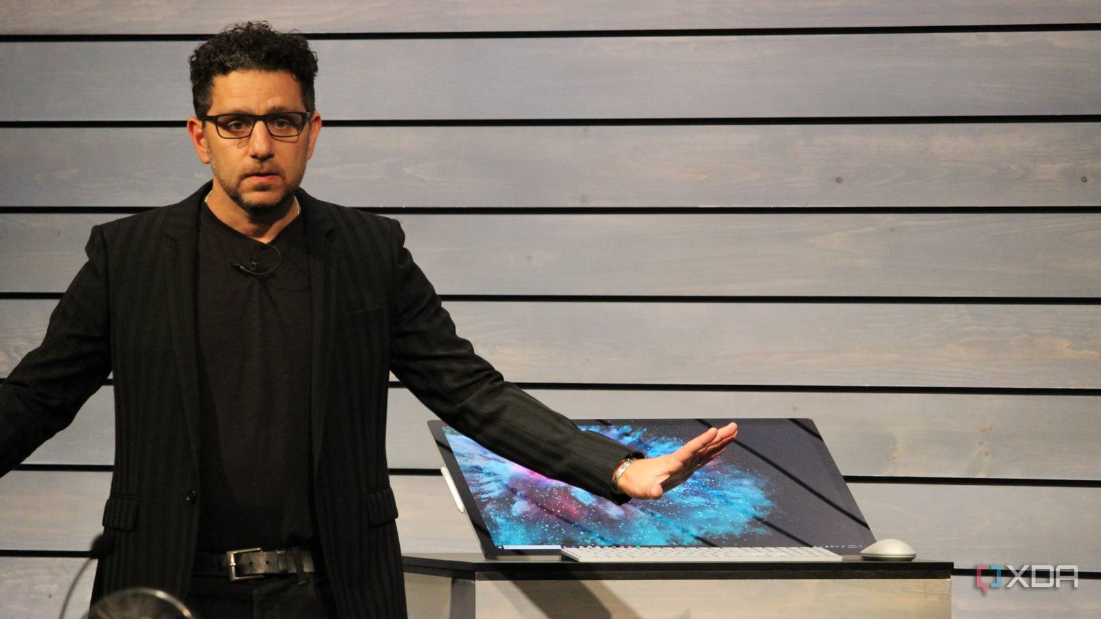 Panos Panay presenting the Surface Studio