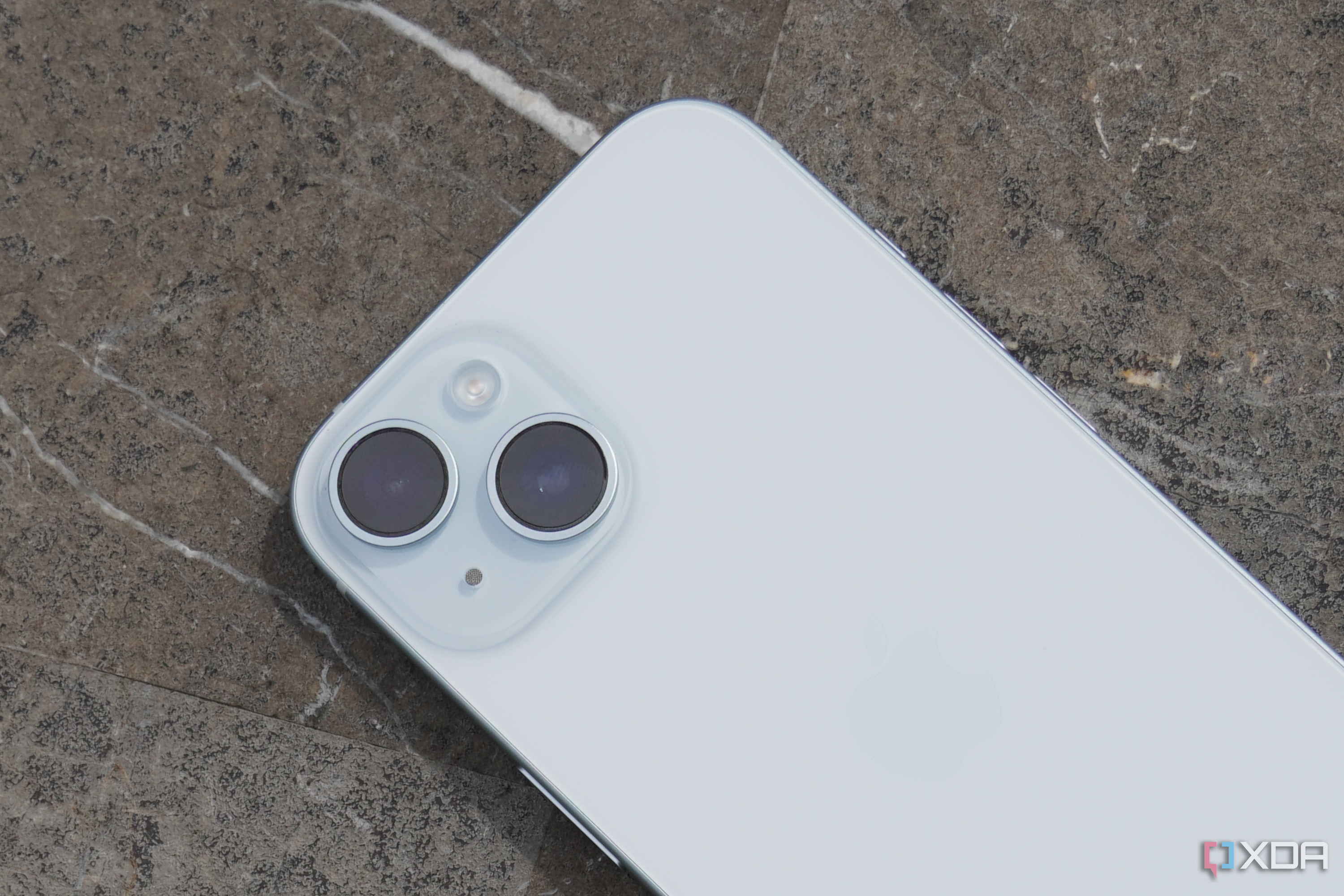 The iPhone 15's rear camera system.