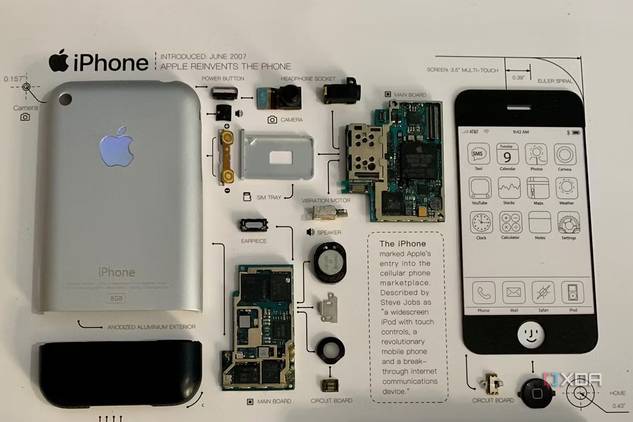 Grid 1 is a frame from Grid Studio, which features a torn-apart Original iPhone. It's a great decorative piece, offering a blend of sophistication and minimalism.