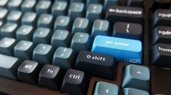 A closeup of the Enter key on the Keychron Q1 Pro