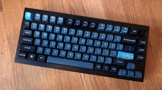 The Keychron Q1 Pro on a wooden floor
