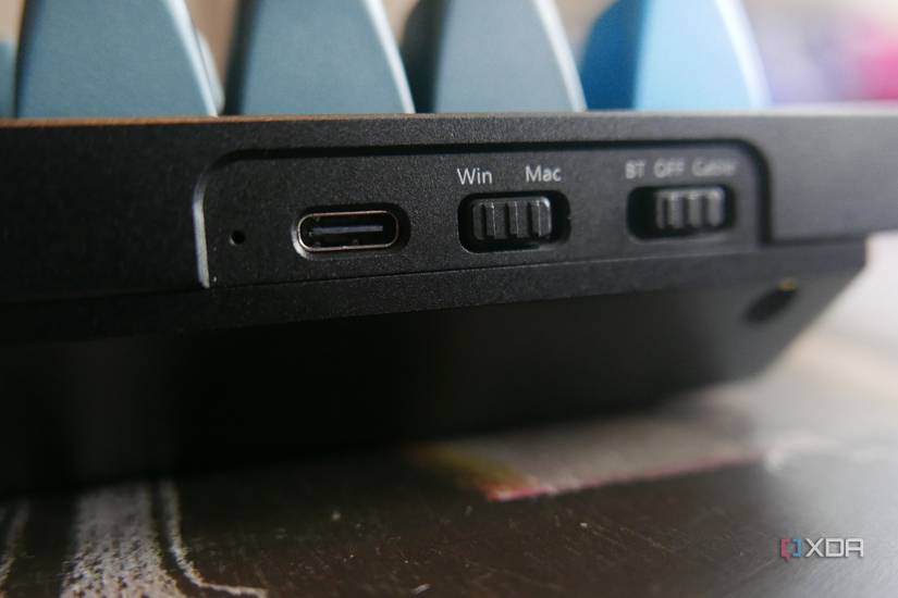 The switches on the back of the Keychron Q1 Pro