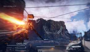 A screenshot of Armored Core 6 running at 1440p/60FPS on a Pop_OS system