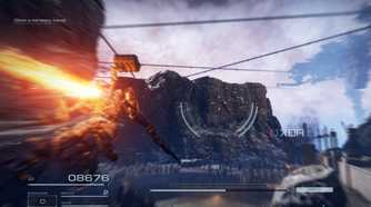 A screenshot of Armored Core 6 running at 1440p/60FPS on a Pop_OS system