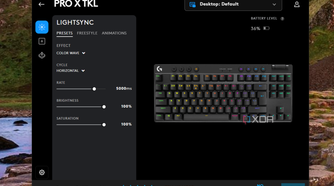 Logitech Pro X TKL in Logitech G Hub
