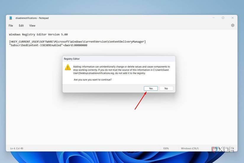 How to disable suggestions in Windows 11