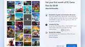 Screenshot of Windows 11 setup offering a PC Game Pass subscription
