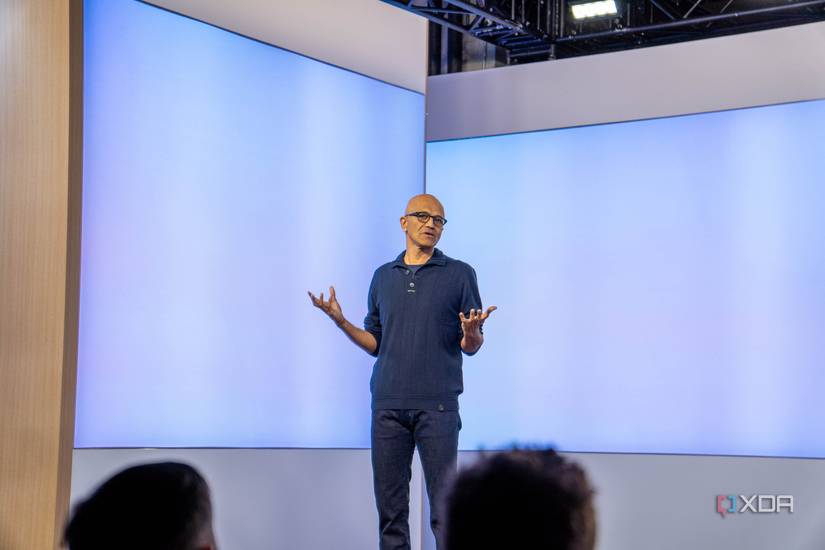 Satya Nadella presenting onstage