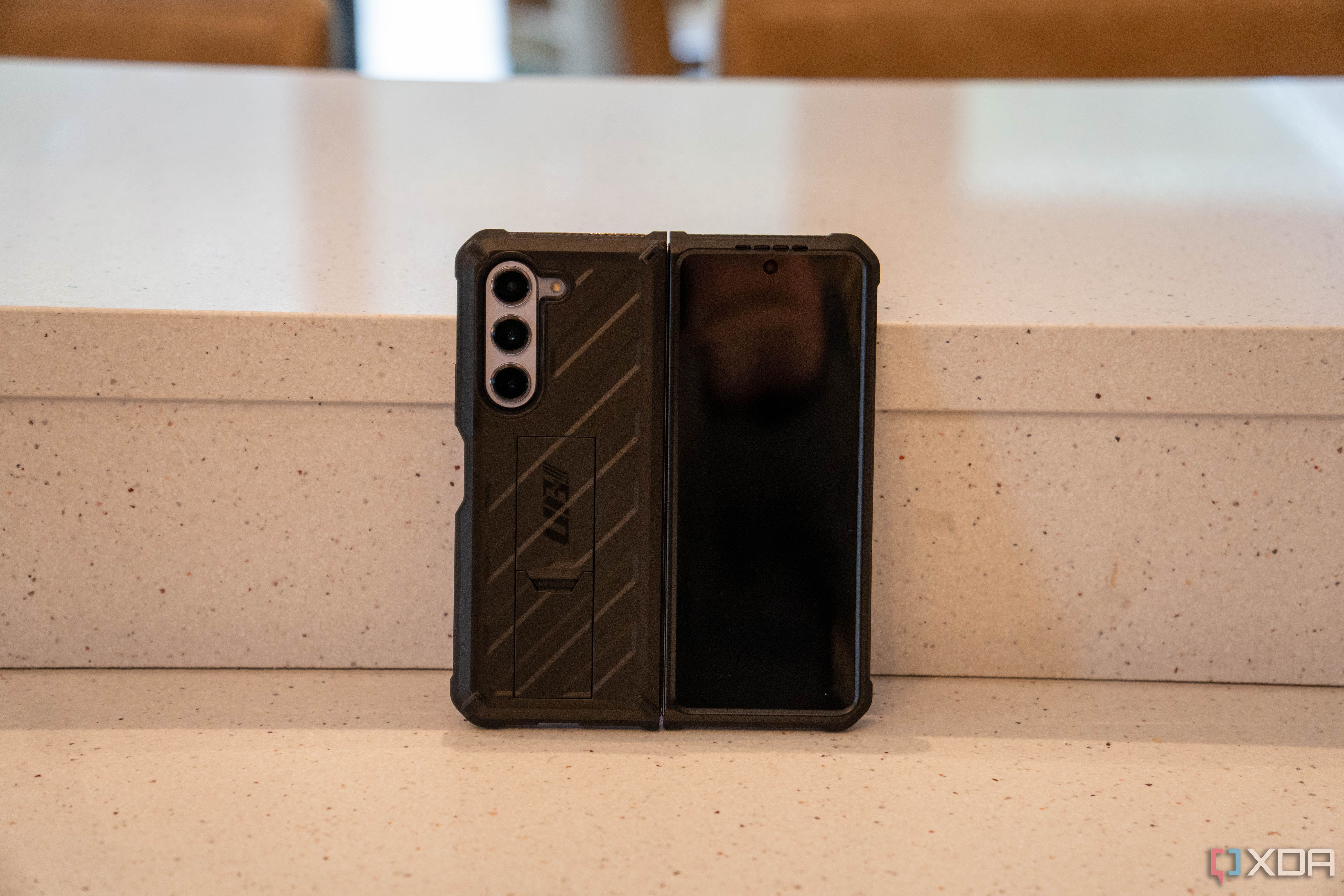 The Supcase Unicorn Beetle case on a Z Fold 4.