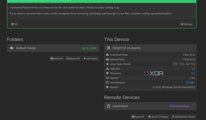 SyncThing web browser app.