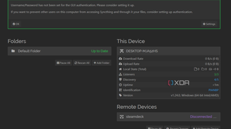 SyncThing web browser app.