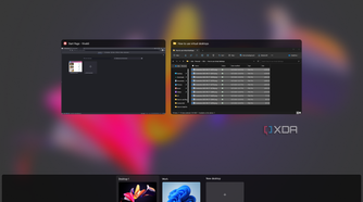 Screenshot of Task view in Windows 11 showing two virtual desktops and some open apps