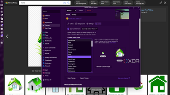 Screenshot of Vivaldi settings showing a custom icon used for the Home button. The browser also has a custom theme applied.