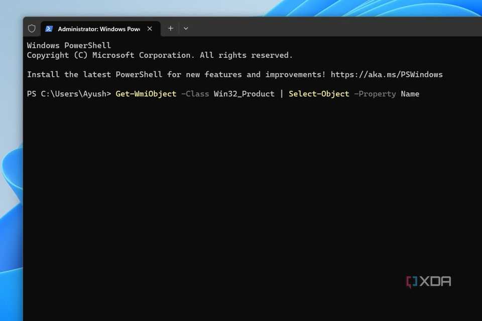A screenshot illustrating the procedure to uninstall McAfee via Windows Terminal.