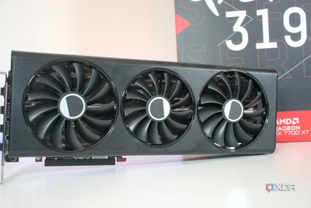 Front of the XFX Radeon RX 7700 XT Speedster 319