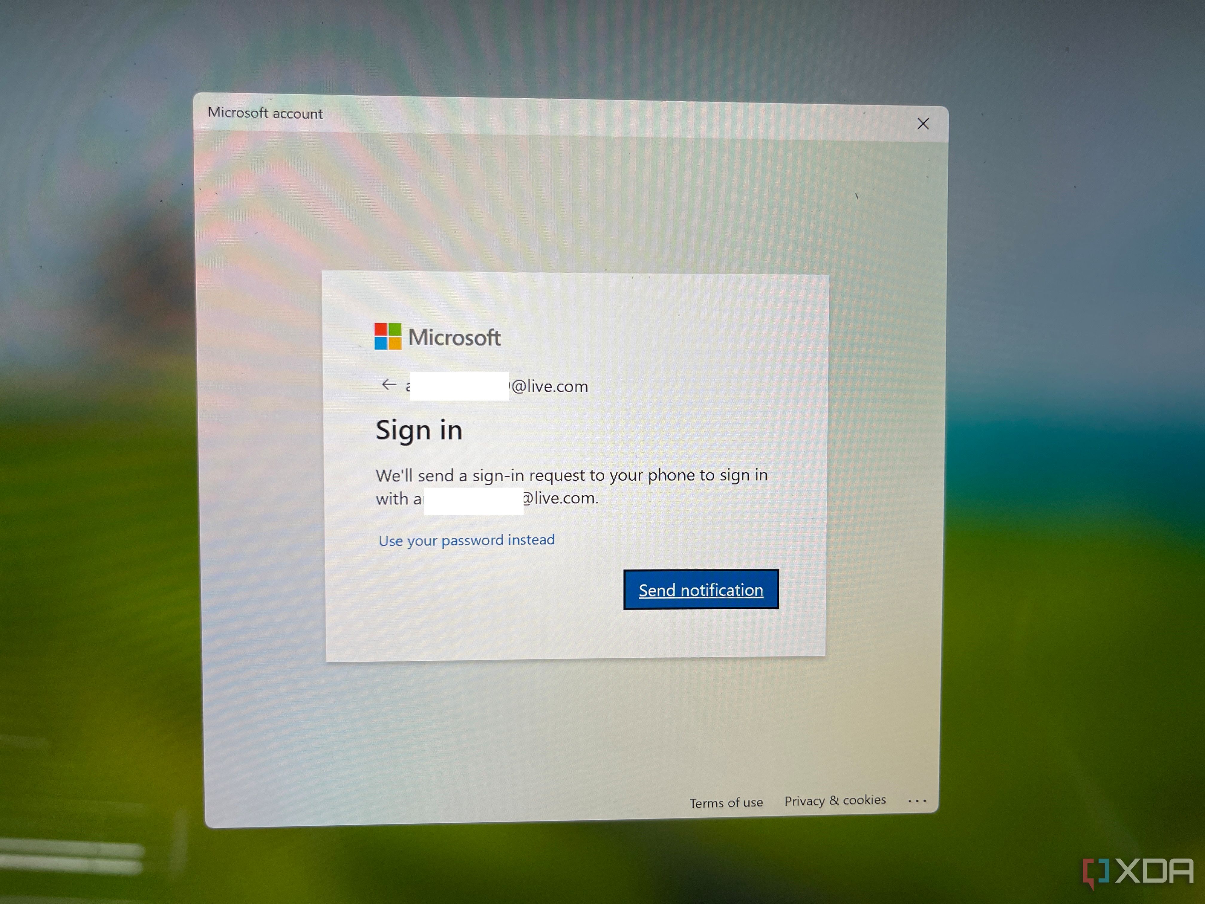 Prompts to reset a password on Windows 11