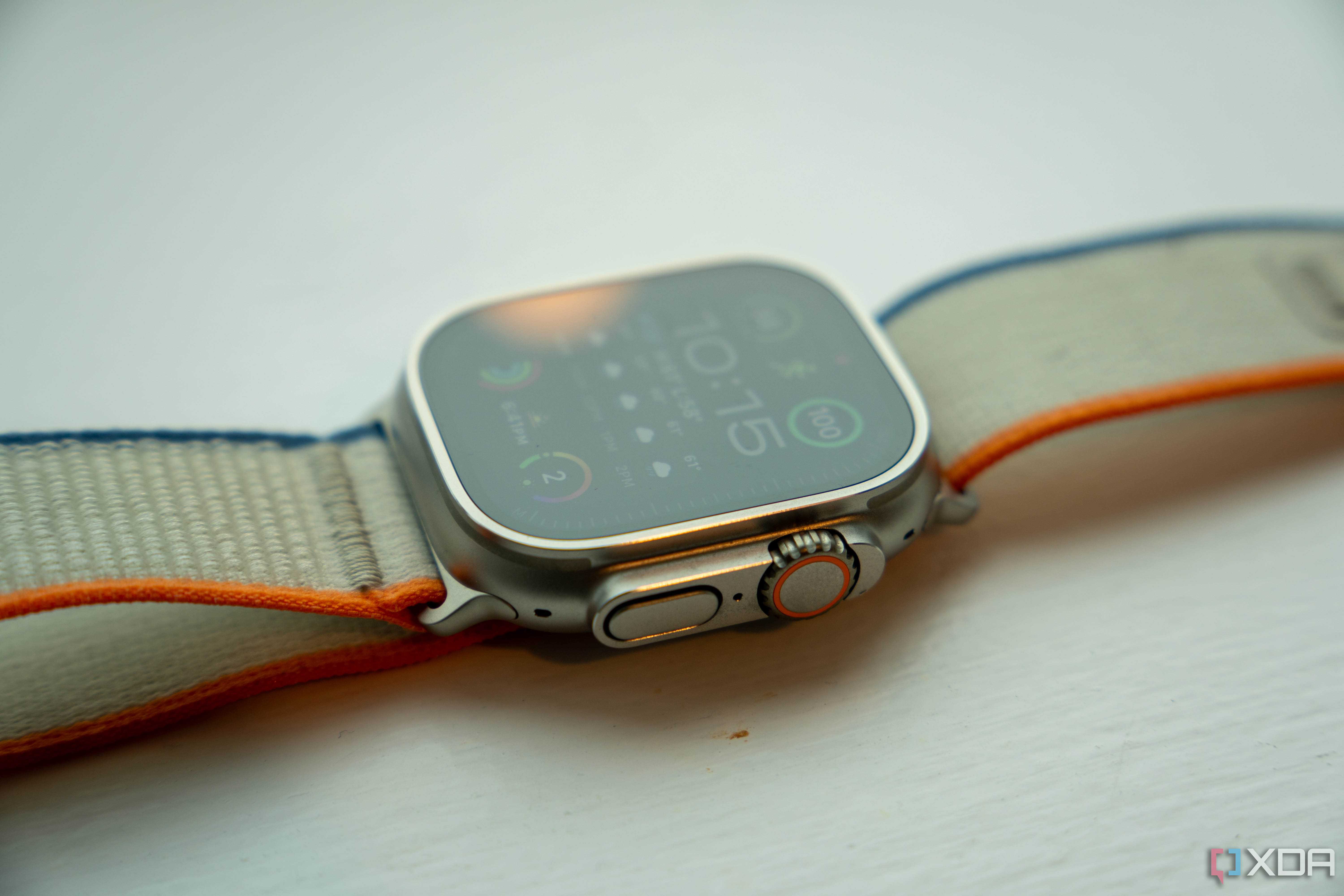 Apple Watch Ultra 2 lying flat on a table